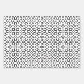 黒いアラビア語の幾何学的パターン ラッピングペーパーシート (正面)