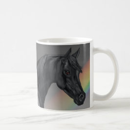 黒いアラブ馬の肖像 コーヒーマグカップ