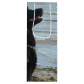 黒いアルザスのシルエット ワインギフトバッグ (正面)