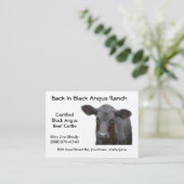 黒いアンガスの牛の牧場の名刺 名刺 (スタンド正面)