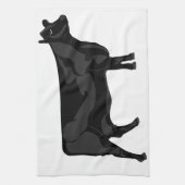 黒いアンガス キッチンタオル (縦)