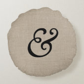 黒いアンパーサンドの円形の装飾用クッション ラウンドクッション (裏面)