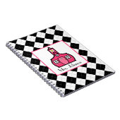 黒いアーガイル及びピンクの先生のノート ノートブック (右側)