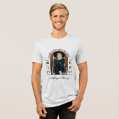 黒いアーチ型の写真私たちのハートで永遠に日付を追加 トライブレンドTシャツ (正面全面)