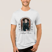 黒いアーチ型の写真私たちのハートで永遠に日付を追加 トライブレンドTシャツ (正面)