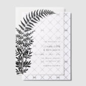 黒いアーチ型ファーンモダンミニマ結婚リスト ベラム紙招待状 (オフセット (招待状))