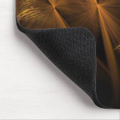 黒いアートワーク上の歪んだ青銅色の麻ひも マウスパッド (コーナー)