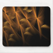 黒いアートワーク上の歪んだ青銅色の麻ひも マウスパッド (正面)