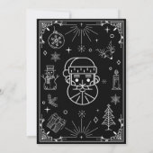 黒いアールデコのクリスマスオーナメント 招待状 (裏面)