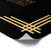 黒いアールデコ結婚の座席表 ポスター (角)