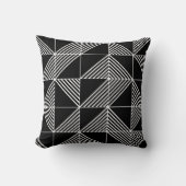 黒いアールデコ線 クッション (正面)