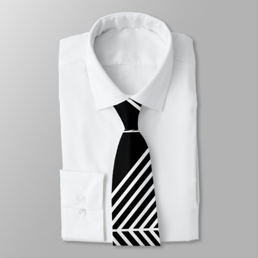 黒いアールデコ線 ネクタイ (タイ)