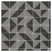 黒いアールデコ線 ファブリック (クローズアップ)