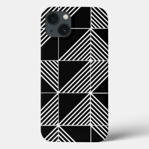 黒いアールデコ線 iPhone 13ケース