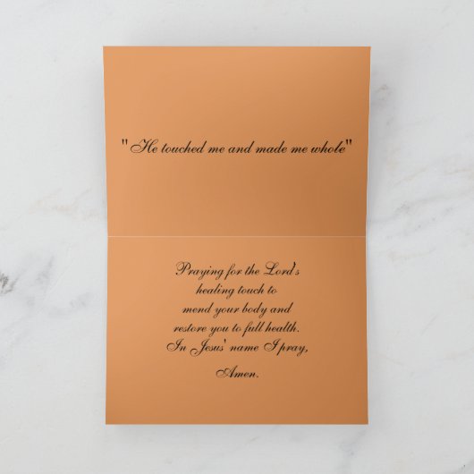 黒いイエス彼は私に触れて元気になる カード (内部)