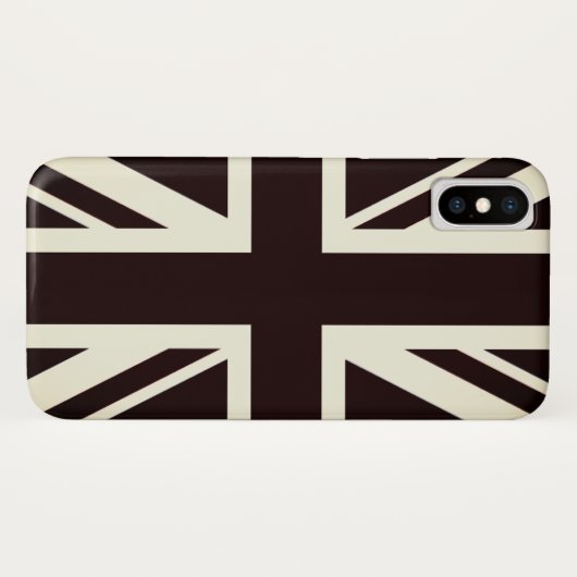 黒いイギリス旗の覆い Case-Mate iPhoneケース (裏面(横))