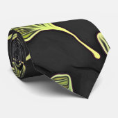 黒いイチョウの葉のタイ ネクタイ (ロール)