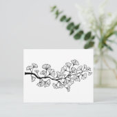 黒いイチョウ葉の木 ポストカード (スタンド正面)