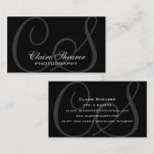 黒いイニシャルの名刺 名刺 (正面/裏面)