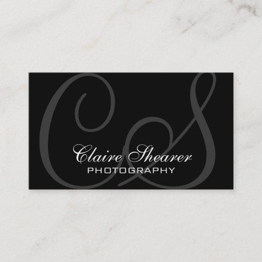 黒いイニシャルの名刺 名刺 (正面)