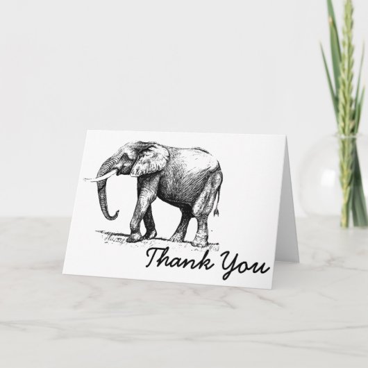 黒いイラストレーション サンキューカード (正面)