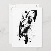 黒いインクしぶき ポストカード (正面/裏面)