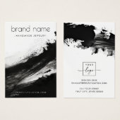 黒いインクのブラシストロモダンックのイヤリングディスプレイカード (正面&裏面)