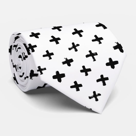 黒いインクは十字パターンをかき立てます ネクタイ (ロール)