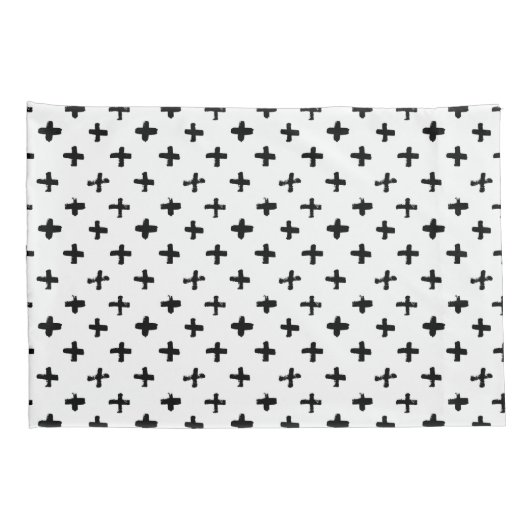 黒いインクは十字パターンをかき立てます 枕カバー (裏面-右)