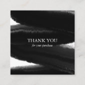 黒いインクイ絵を描ブはっきりしたブラッシュストロークの順序ありがとう スクエア名刺 (正面)