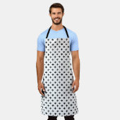 黒いインクストークの十字パターン エプロン (着用した状態)