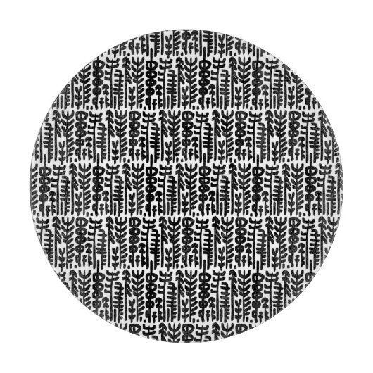 黒いインク打撃の木パターン カッティングボード (正面)