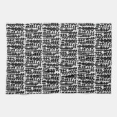 黒いインク打撃の木パターン キッチンタオル (横)
