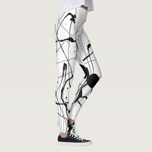 黒いインク(ばちゃばちゃ)跳ねるのレギンス レギンス (右)