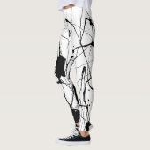 黒いインク（ばちゃばちゃ）跳ねるのレギンス レギンス (左)