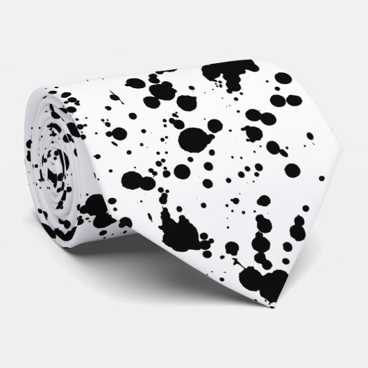 黒いインク（ばちゃばちゃ）跳ねるの汚れたタイのしみ ネクタイ (ロール)