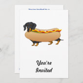 黒いウィーナーの犬と全てのフィックス 招待状 (正面/裏面)