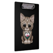 黒いウェールズの旗のハートのかわいい子ネコ猫 クリップボード (右)