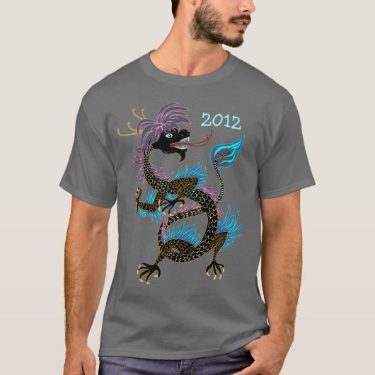 黒いウォータードラゴン属のワイシャツ Tシャツ (正面)