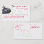 黒いウサギの写真の名刺 名刺 (正面/裏面)