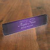 黒いエッジ王室のパープルグラデーション デスクネームプレート (側面)
