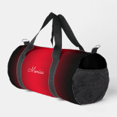 黒いエッジ赤グラデーション ダッフルバッグ (右コーナー)