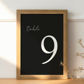 黒いエレガミニマルントモダンウェディングテーブル番号