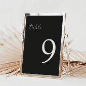 黒いエレガミニマルントモダンウェディングテーブル番号
