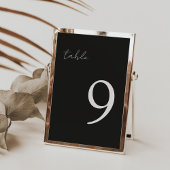 黒いエレガミニマルントモダンウェディングテーブル番号