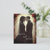 黒いエレガンスのロマンティックな結婚式 シーズンポストカード (スタンド正面)