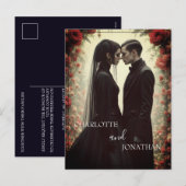 黒いエレガンスのロマンティックな結婚式 シーズンポストカード (正面/裏面)