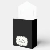 黒いエレガントうろこ状の黒パーティー フェイバーボックス (オープン)