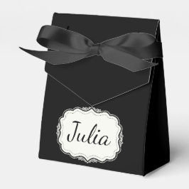 黒いエレガントうろこ状の黒パーティー フェイバーボックス