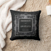 黒いエレガントな結婚式に半透明の花弁マンダラ クッション (ブランケット)